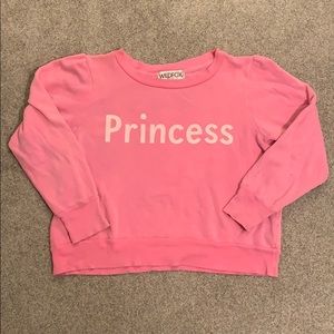 WILDFOX “Princess” Cropped Sweatshirt